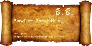 Bandler Barabás névjegykártya
